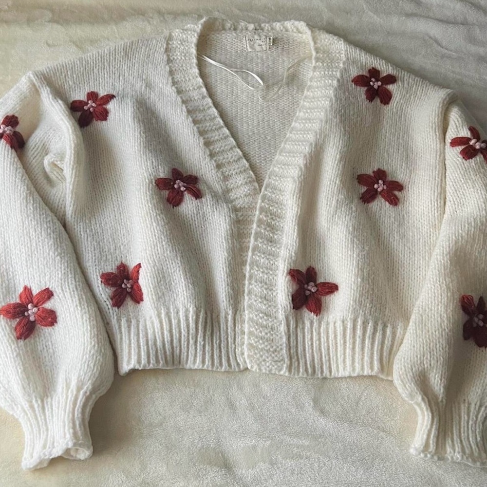 ❌SOLD❌ DO NOT BUY Flowers Chunky Open Cardigan